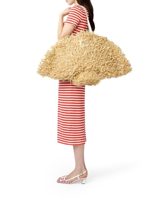 Borsa shopping in rafia tres vivier di Roger Vivier in Natural