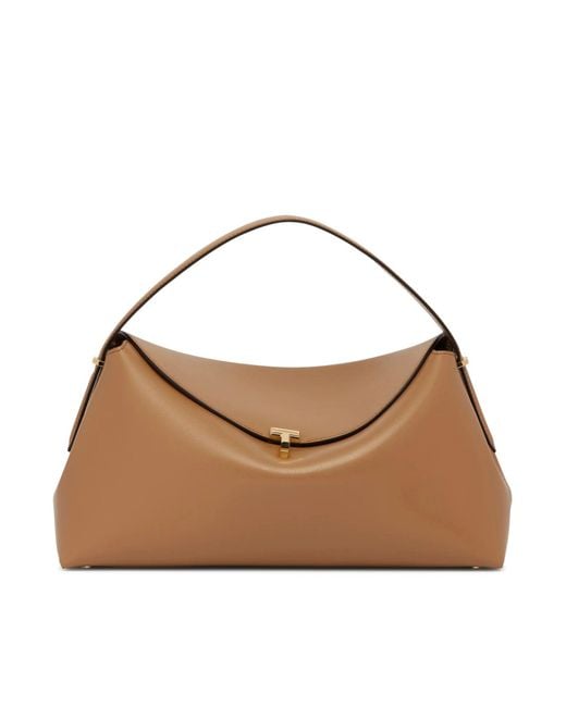 Totême Brown T-lock Leather Handbag