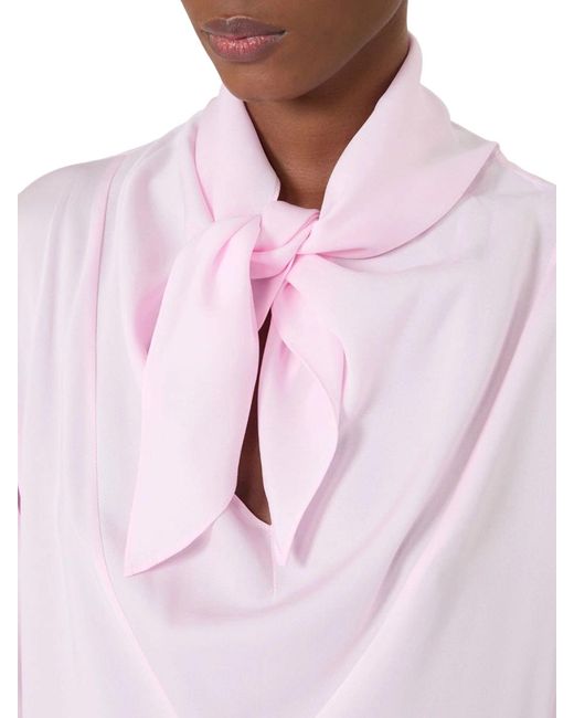 Max Mara Pink Silk Charmeuse Blouse