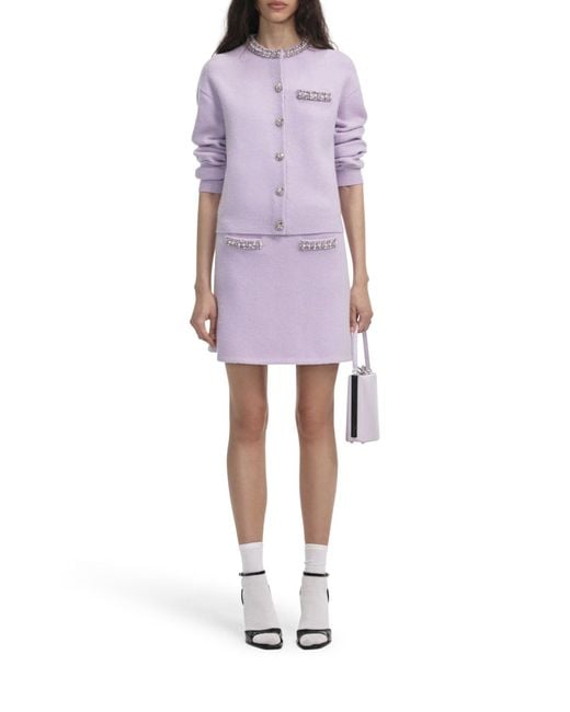 Self-Portrait Purple Skirt With Crystal Finishes