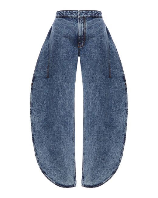 Alaïa Blue Petal Denim Trousers