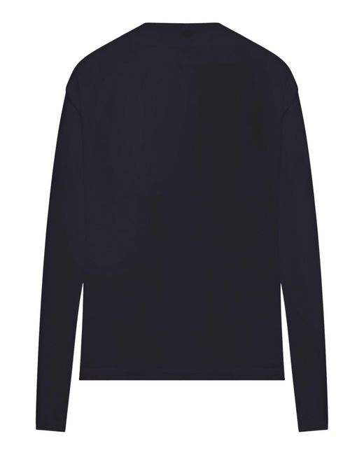 Totême  Blue Long-Sleeved Cotton T-Shirt