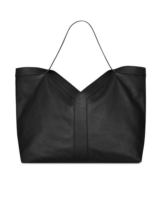 Tote y grande in pelle di Saint Laurent in Black