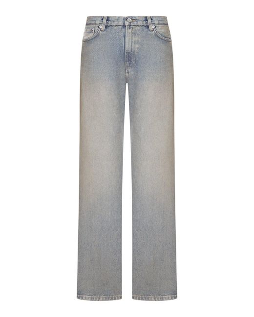 Haikure Gray Wide Leg Denim Jeans