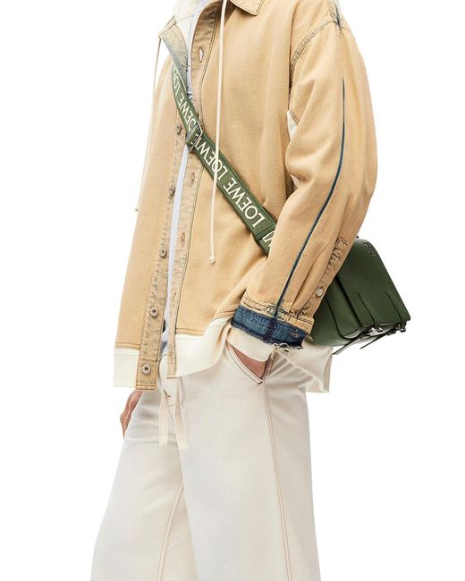Loewe Green Military Messenger Xs Bag In Soft Smooth Calfskin for men