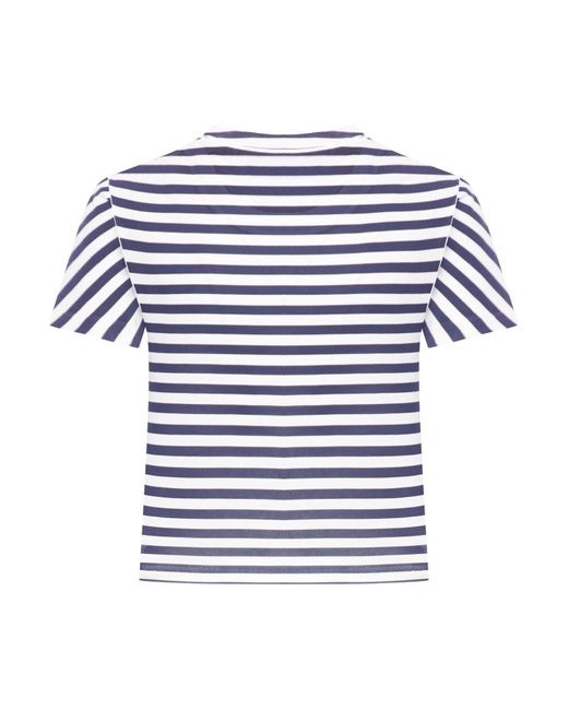 Gucci White Striped Cotton Jersey T-shirt With Print