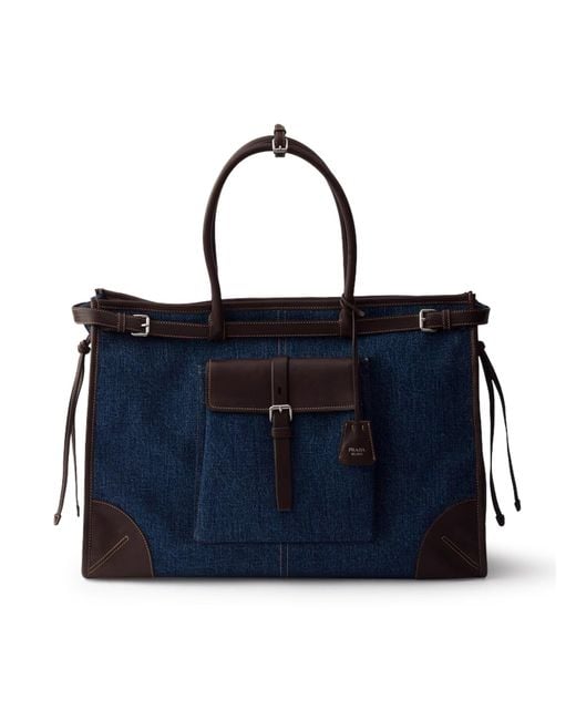 Prada Blue Bonnie Shopping Bag for men