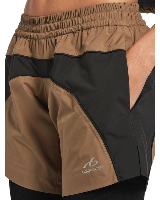 Balenciaga Brown Techwear Shorts In Soft Technical Fabric