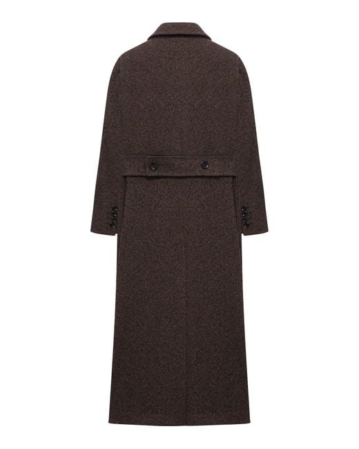 Cappotto lungo doppiopetto in lana di Max Mara in Brown