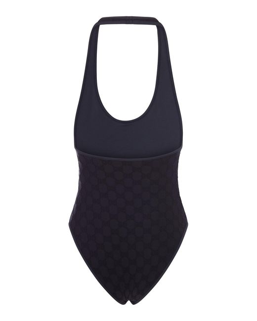 Gucci Blue Gg Stretch Jersey Swimsuit