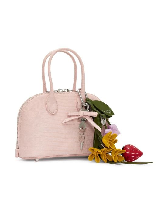Self-Portrait Pink Mini Leather Bag With Pendant