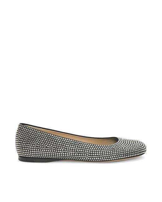 Ballerine toy in pelle scamosciata e strass all-over di Loewe in Gray