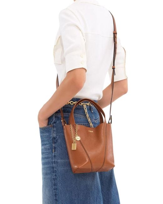 Chloé Brown Chloã Spin Small Tote Bag