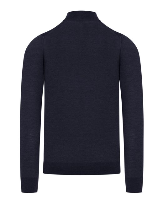 Nome G Blue Wool Zip Cardigan for men