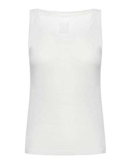 120% Lino White Linen Tank Top