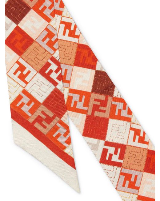 送料関税込【FENDI】FF SILK BANDEAU Fendi Ff Silk Bandeau in Red | Lyst