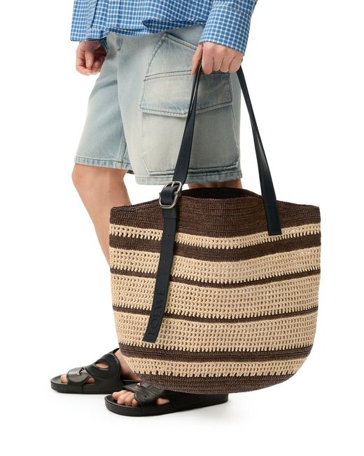Borsa loop basket in rafia di Loewe in Brown da Uomo