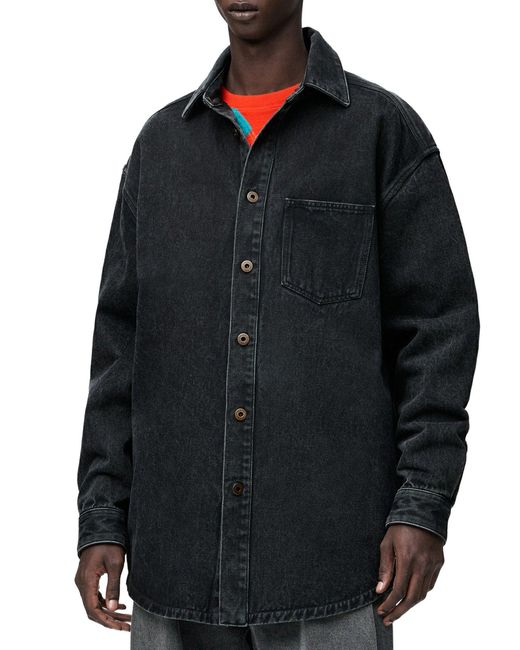 Loewe Blue Denim Anagram Overshirt for men