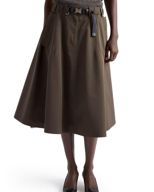 Prada Gray Technical Fabric Circle Skirt