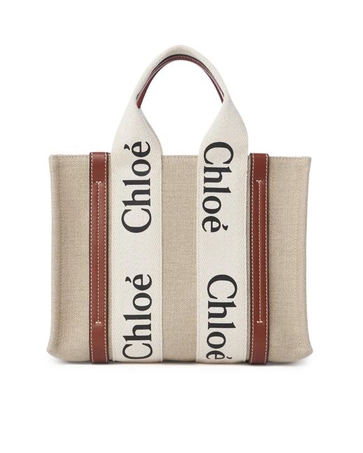 WOODY OLD CODE BAG di Chloé in Natural