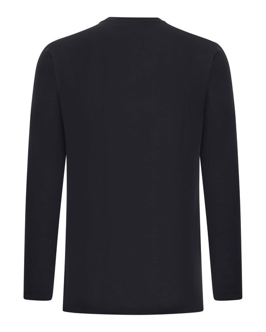 Zanone Blue Slim Fit Long-Sleeved Ice Cotton T-Shirt for men