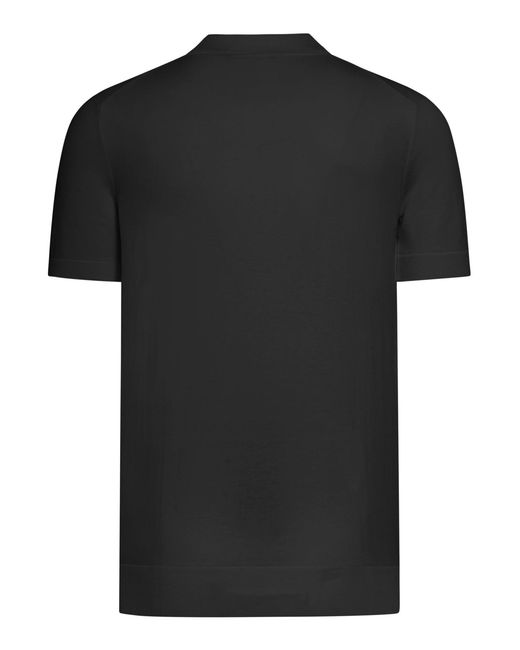 Nome G Black Short-Sleeved Cotton Tennis Polo for men