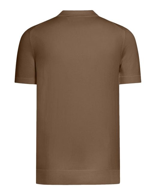 Nome Brown Short-sleeved Polo Shirt for men