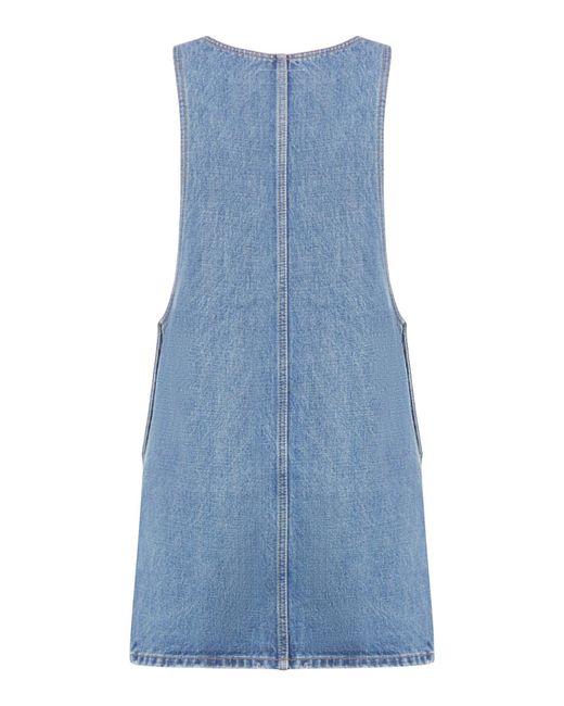 Celine Denim Overall Mini Dress With Union Wash Union