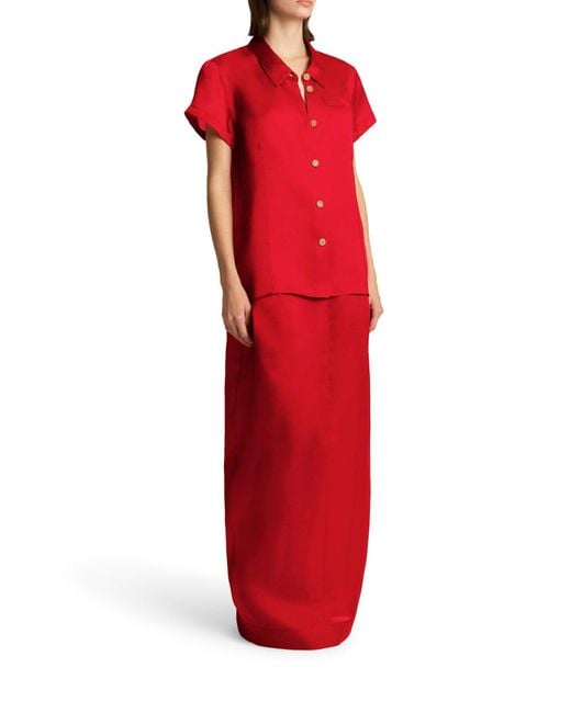 Gonna in seta lucian di Khaite in Red