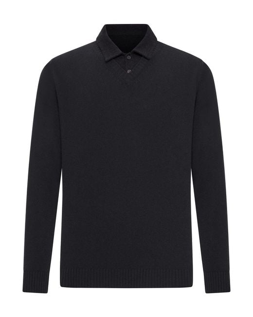 Roberto Collina Blue Cotton Piquet Polo Shirt for men