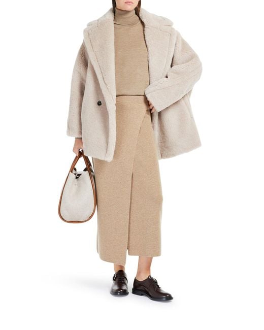 Max Mara Natural Olga Teddy Bear Alpaca Wool Coat