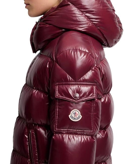Moncler Red Maire Short Down Jacket With Hood