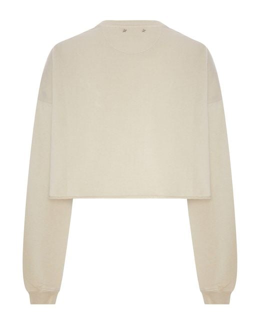 Golden Goose Deluxe Brand White Deluxe Brand Cotton Cropped Sweatshirt With Front Print