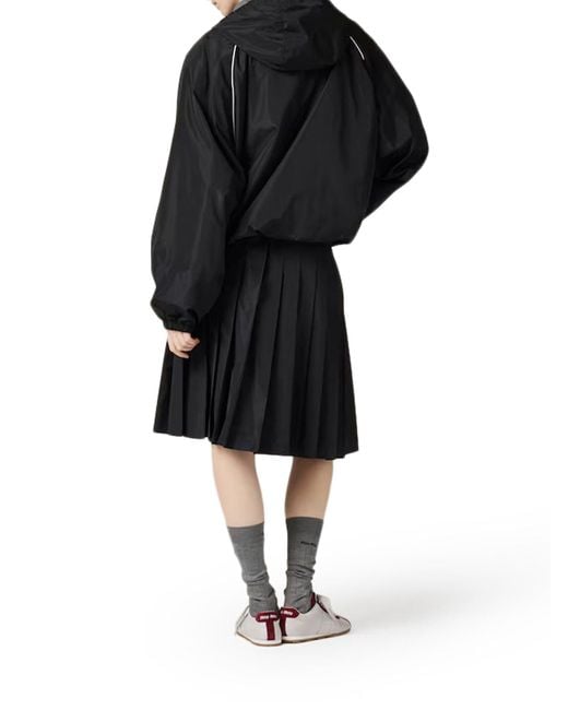 Miu Miu Black Hooded Zip-Fastening Jacket