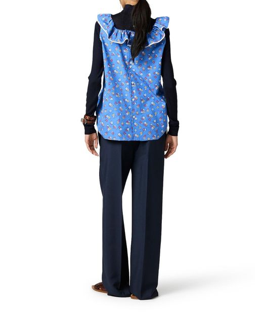 Miu Miu Blue Kid Mohair Trousers