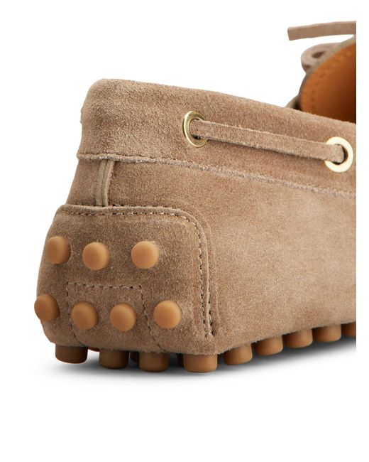 Tod's Brown Gommino Suede Boat Loafers