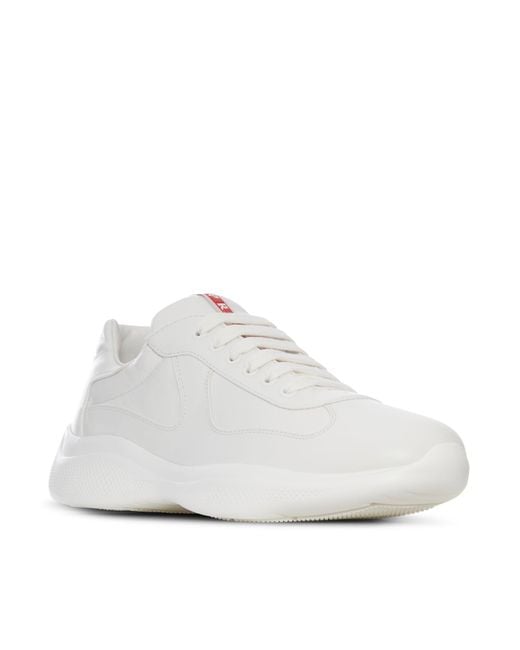 Prada White America's Cup Leather Sneakers for men