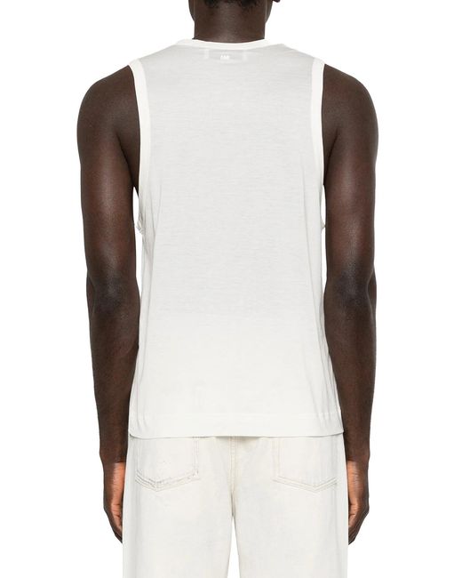 AMI White Cotton Top With Ami De Coeur Embroidery for men