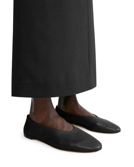 Totême Black Nappa Slip Ballet Flat