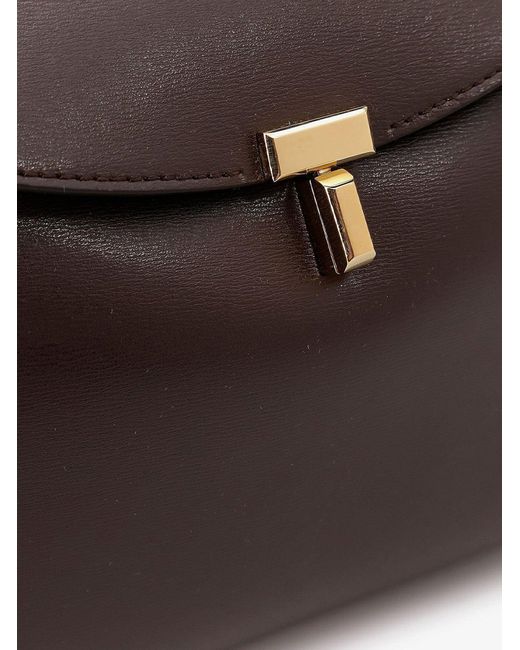 Totême Brown T-Lock Leather Shoulder Bag