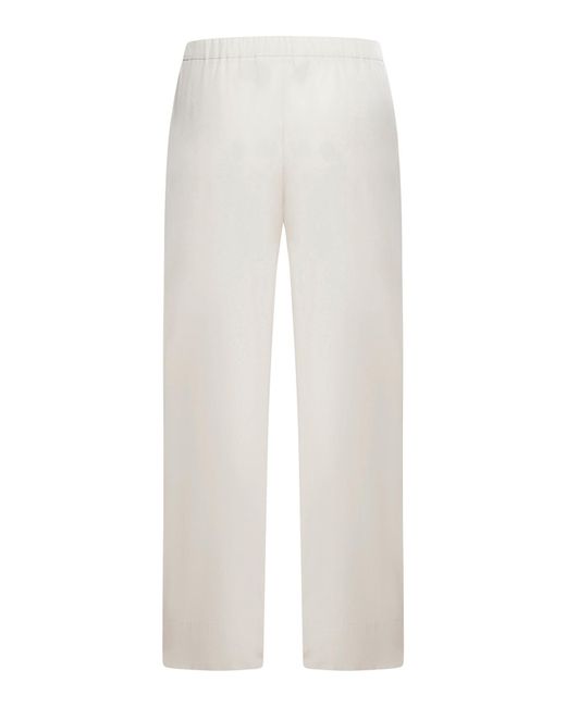 Pantalone con coulisse in popeline di Max Mara in White