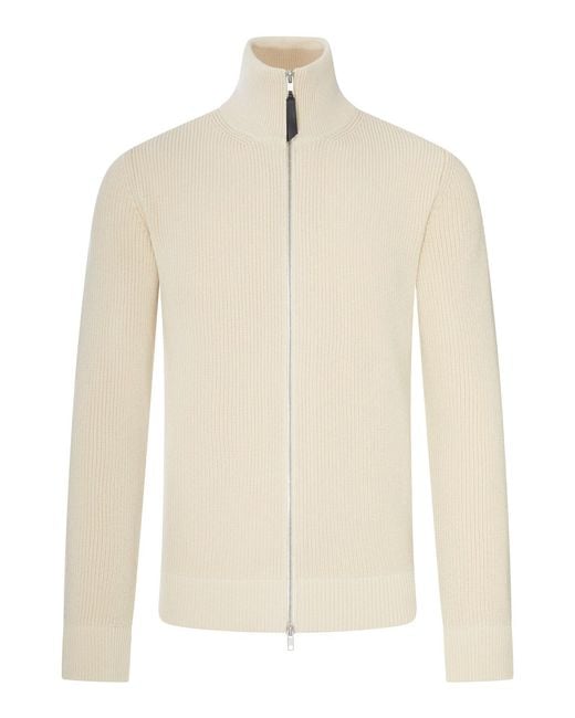 Maison Margiela White Jersey Knit Cardigan With Zip for men