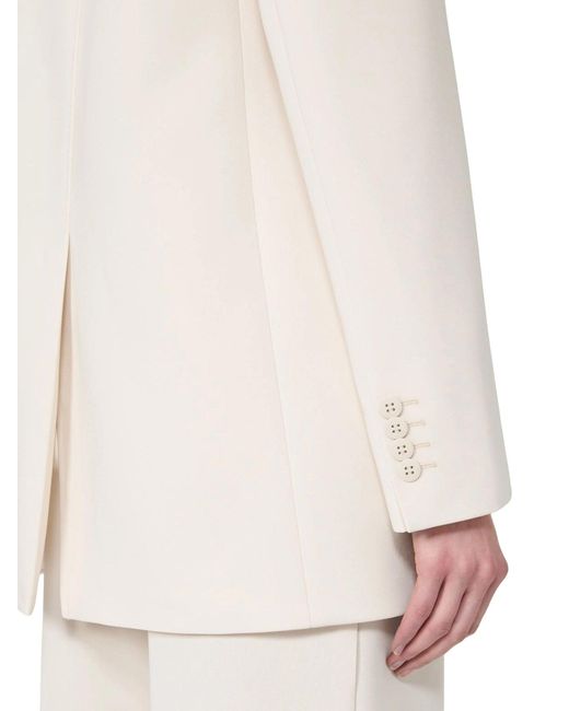 Max Mara White Single-Breasted Cady Blazer