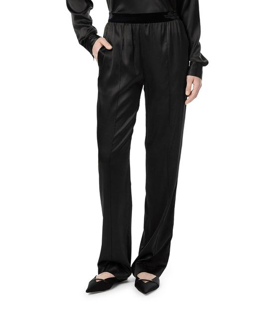 Tom Ford Black Stretch Silk Satin Trousers