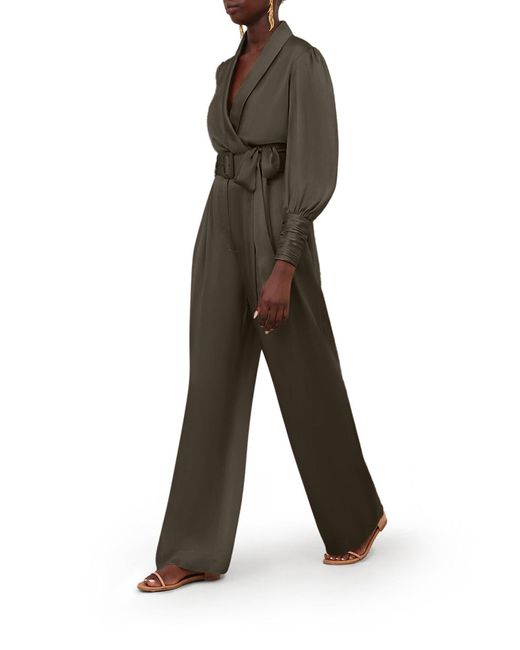 Zimmermann Gray Wide Leg Trousers With Silk Belt And Darts
