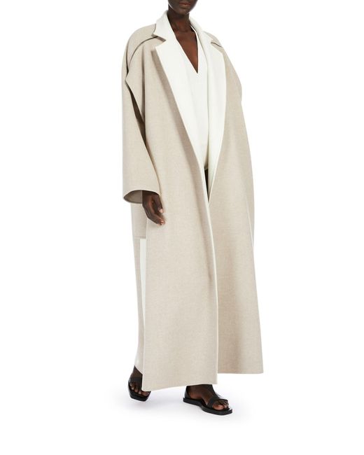 Cappotto in lana e cashmere double-face di Max Mara in White