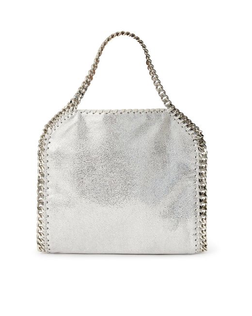Stella McCartney White Metallic Falabella Mini Tote Bag