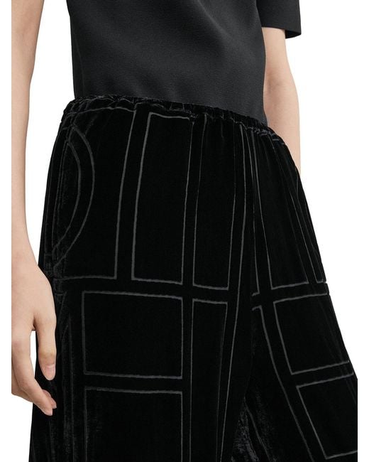 Totême Black Velvet Trousers With Dãvorã Monogram
