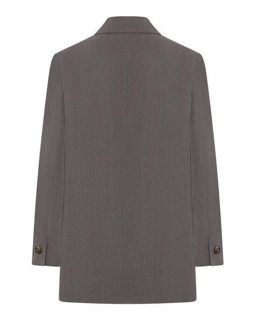 Giorgio Armani Gray Tailored Double-Breasted Silk Blazer