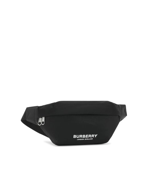 Burberry Black Sonny Belt Bag In Nylon With Logo Print for men